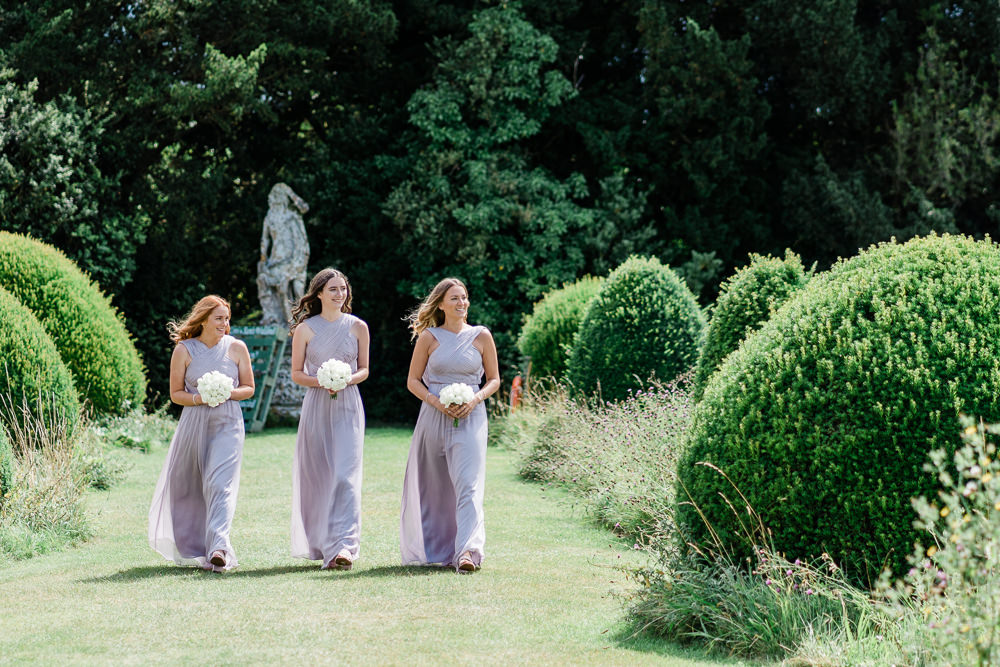 Long Lilac Bridesmaid Dresses Helmingham Hall Wedding Gemma Giorgio Photography