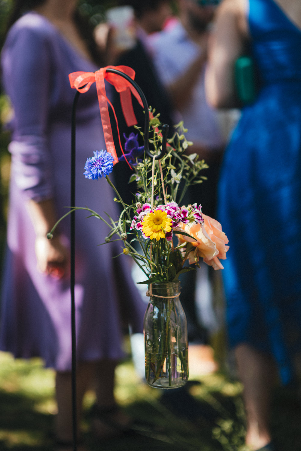 Shepherd's Crook Flowers Aisle Bottle Holsome Park Wedding Emma Stoner