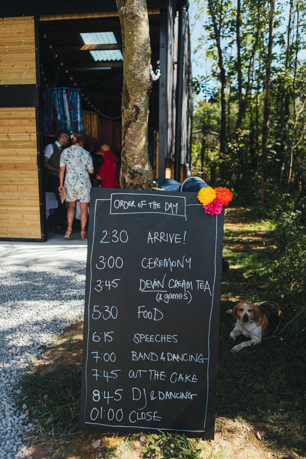 Chalk Board Sign Order Day Holsome Park Wedding Emma Stoner