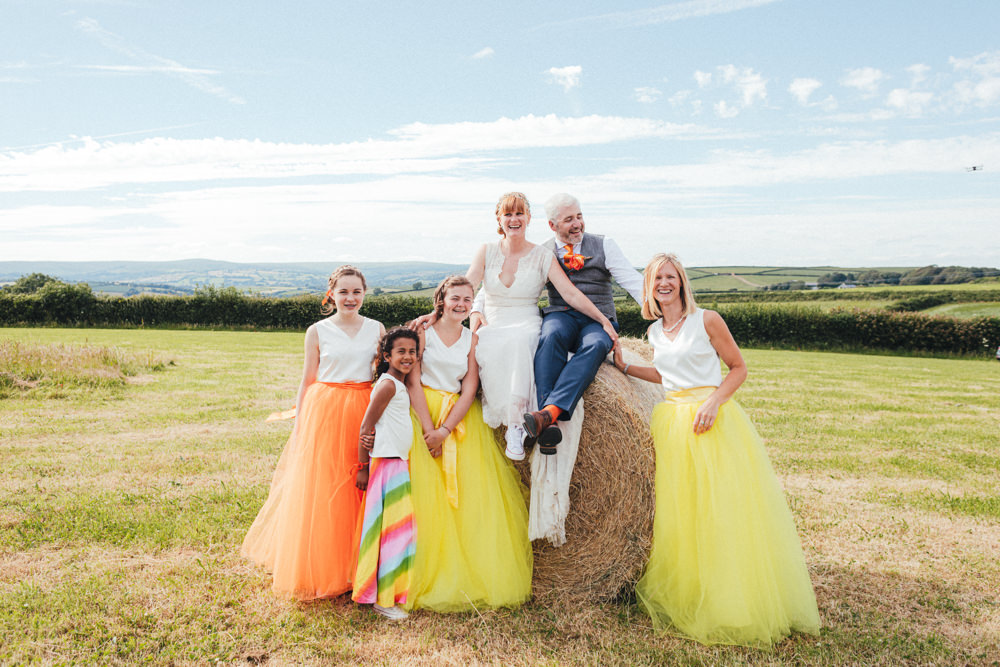 Bridesmaids Skirt Tops Orange Yellow Holsome Park Wedding Emma Stoner
