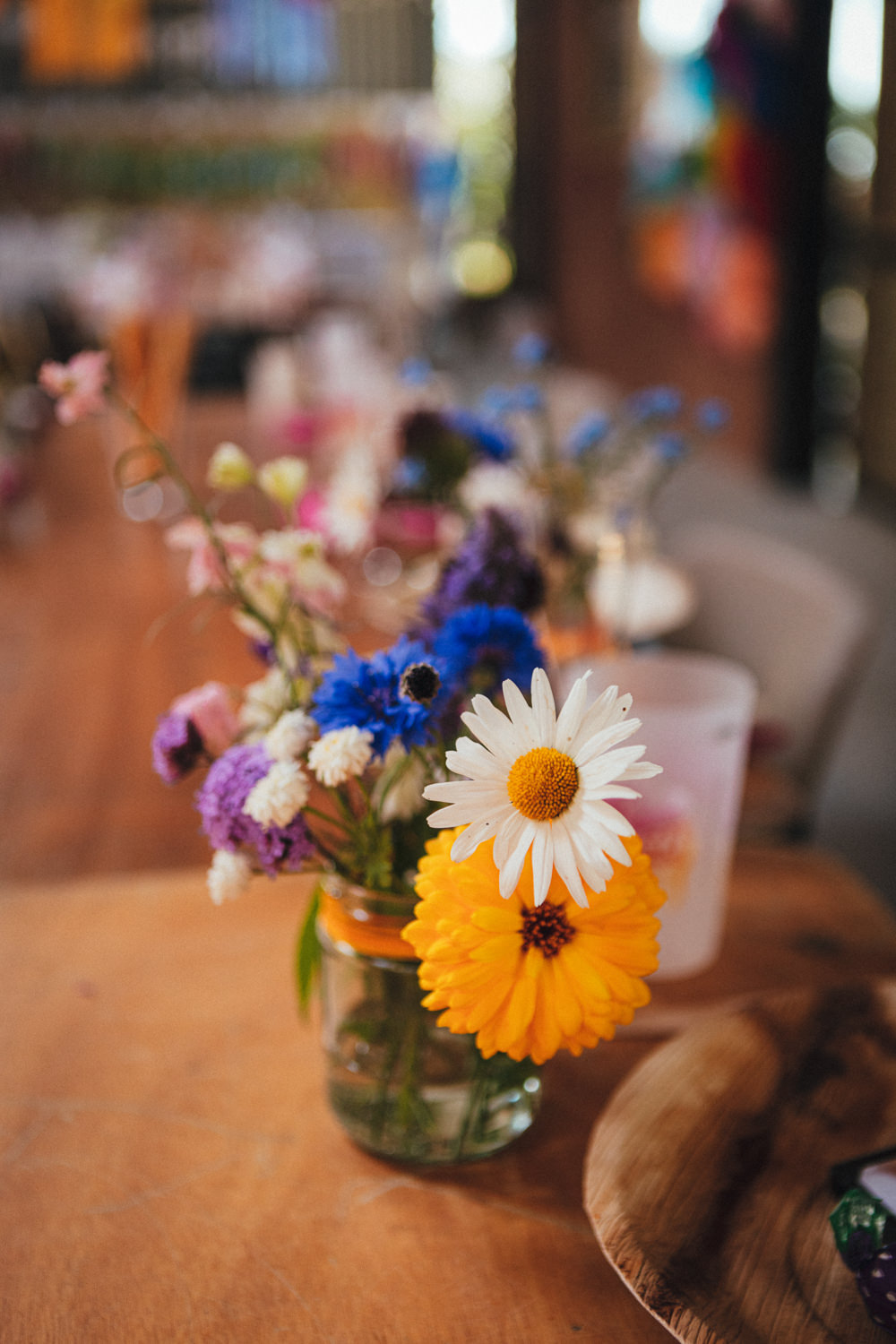 Bottle Jar Flowers Centrepiece Decor Holsome Park Wedding Emma Stoner