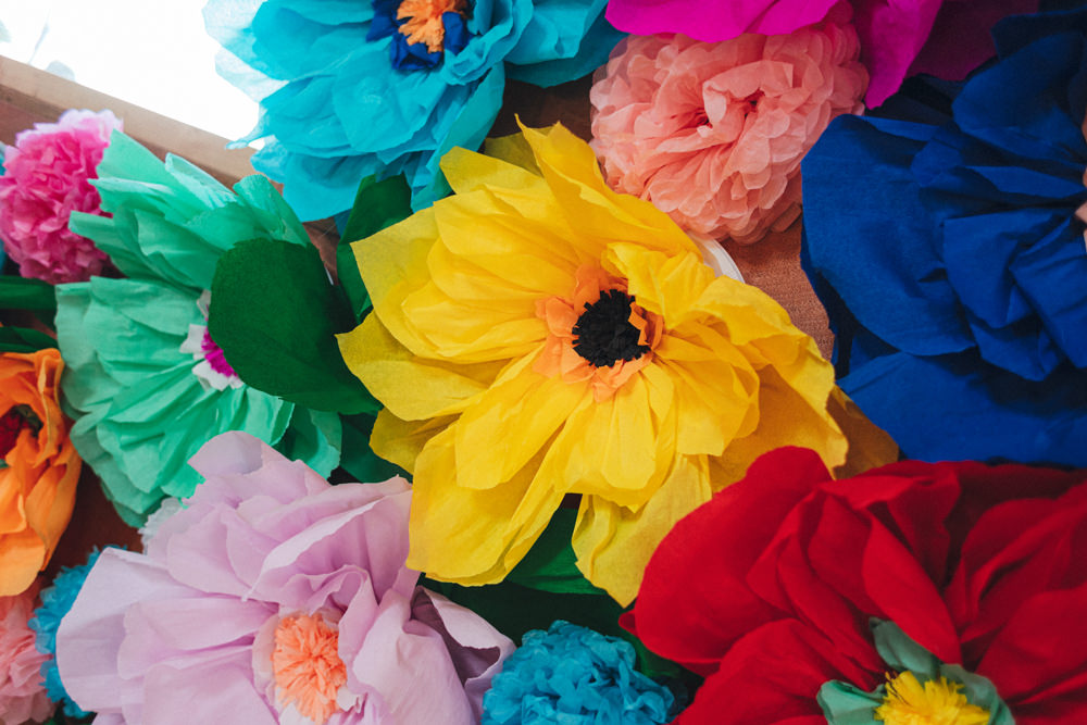 Paper Flower Wall Holsome Park Wedding Emma Stoner
