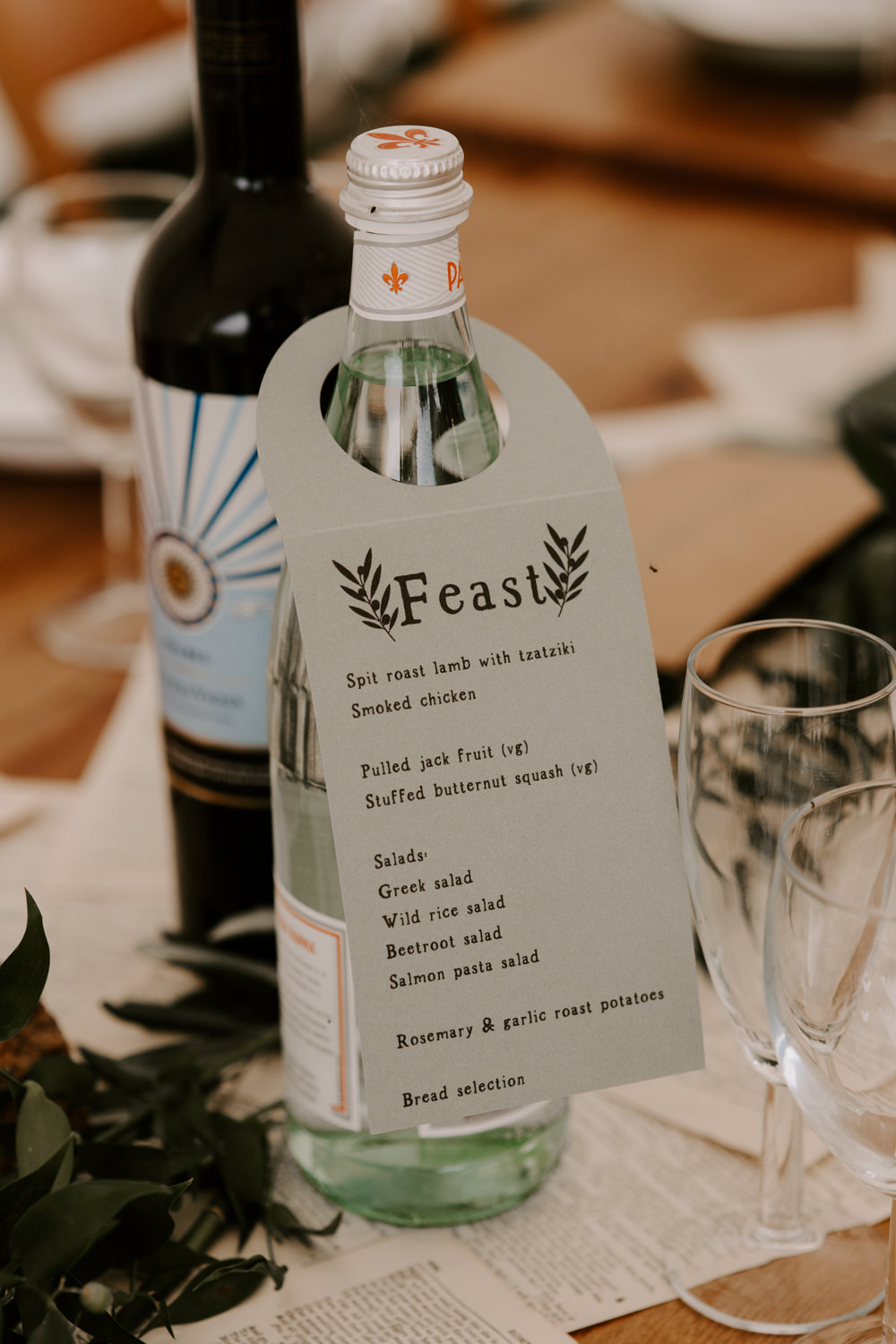 Bottle Label Marquee Decor Streamers Bunting Laurel Farm Wedding Caroline Opacic Photography