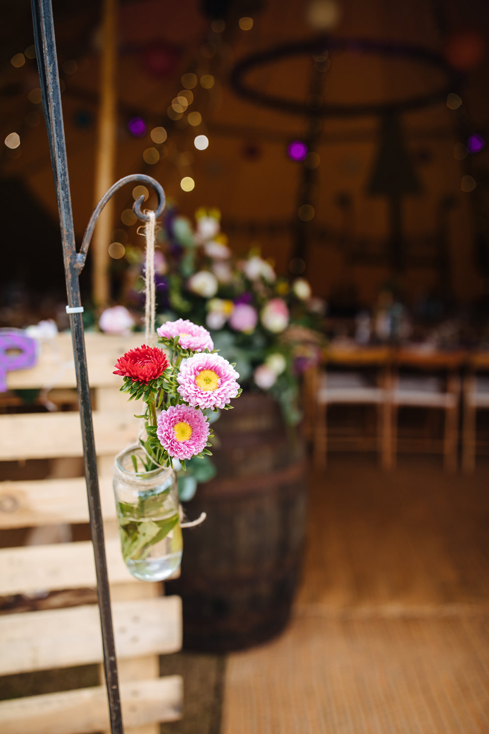 Flowers Hook Bottle Lynsted Park Wedding Laura Debourde Photography