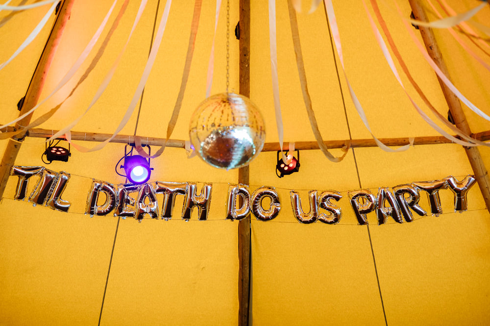 Balloon Sign Lynsted Park Wedding Laura Debourde Photography