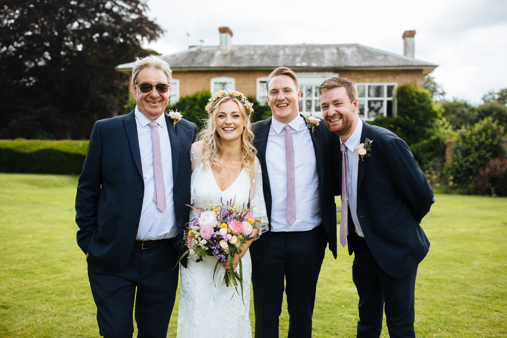 Groom Groomsmen Suits Lilac Tie Lynsted Park Wedding Laura Debourde Photography