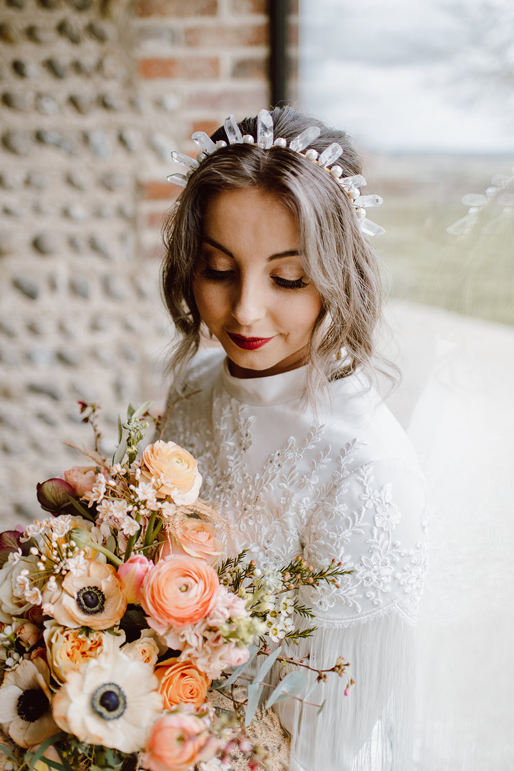 Bride Bridal Make Up Crown Montague Farm Wedding Jessica Bevan Photography