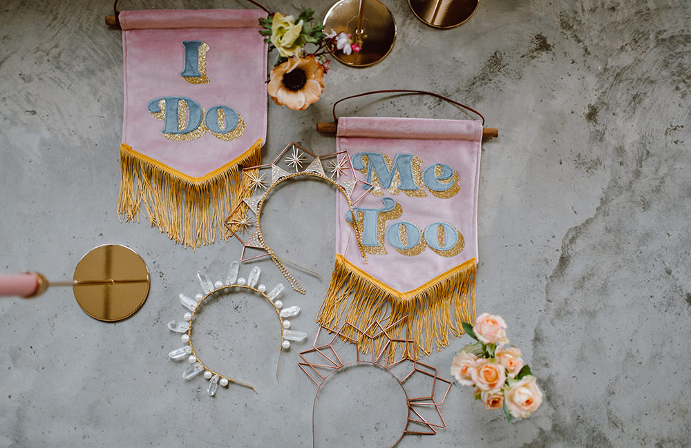 Fabric Banner Signs Montague Farm Wedding Jessica Bevan Photography
