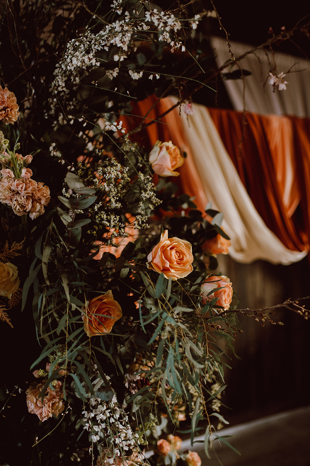 Flowers Peach Anemone Ranunculus Rose Peach Pink Montague Farm Wedding Jessica Bevan Photography