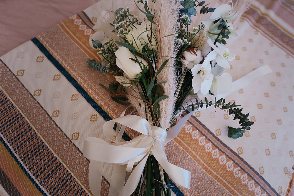 Bouquet Flowers Bride Bridal Pampas Grass White Orchid Praia da Luz Wedding OydinMei