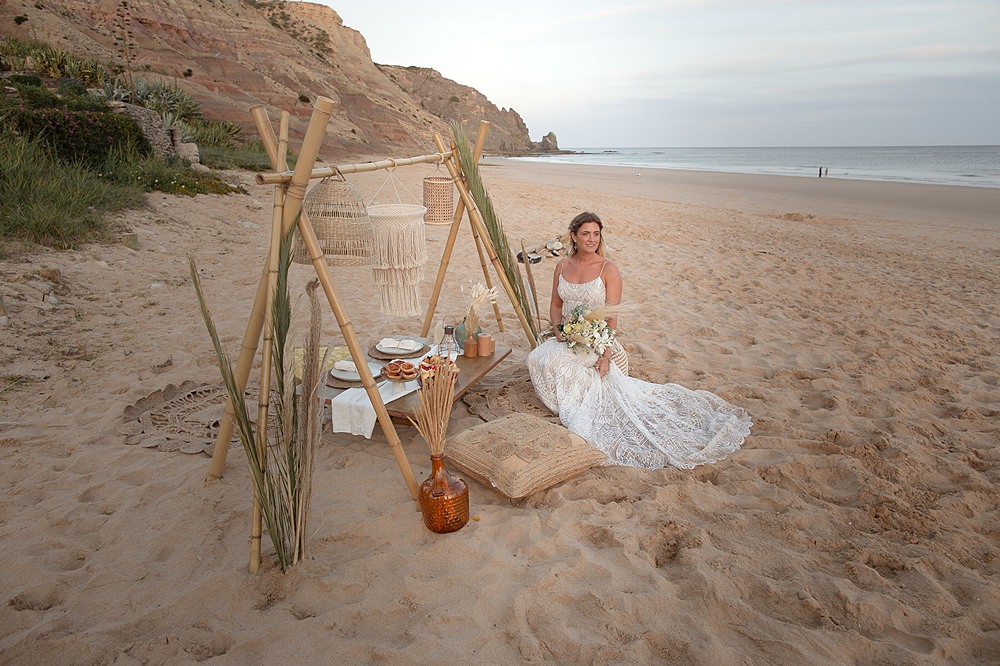 Beach Table Sweetheart Decor Praia da Luz Wedding OydinMei