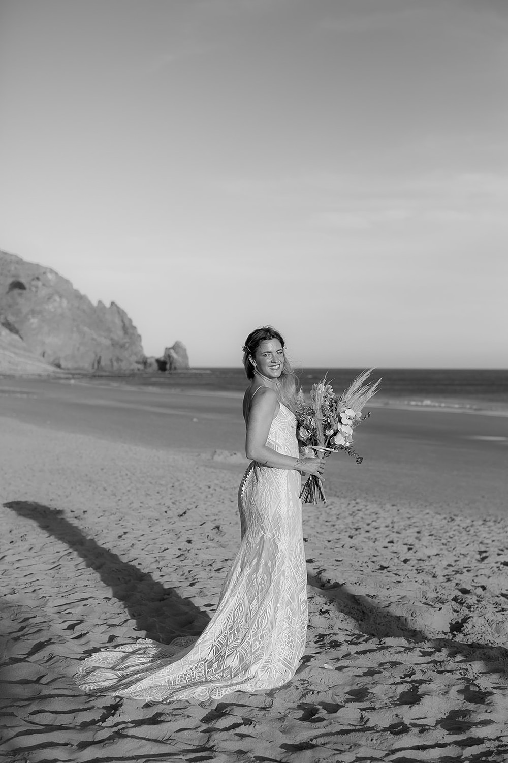 Dress Gown Bride Bridal Boho Lace Praia da Luz Wedding OydinMei