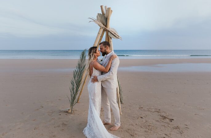 Ceremony Backdrop Greenery Praia da Luz Wedding OydinMei
