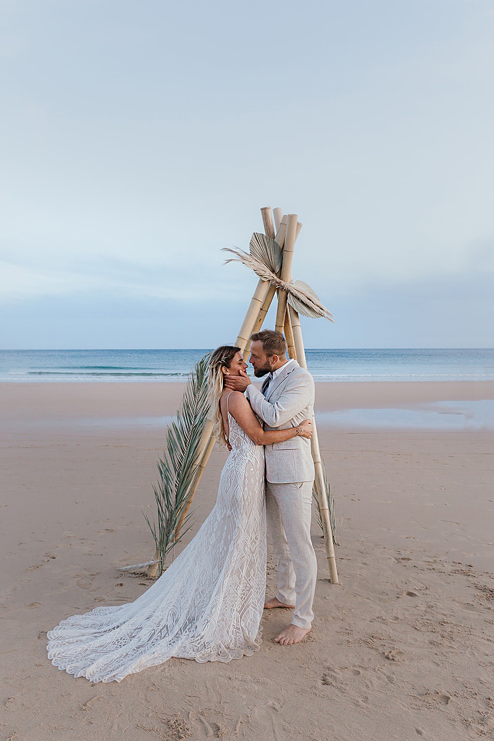Ceremony Backdrop Greenery Praia da Luz Wedding OydinMei