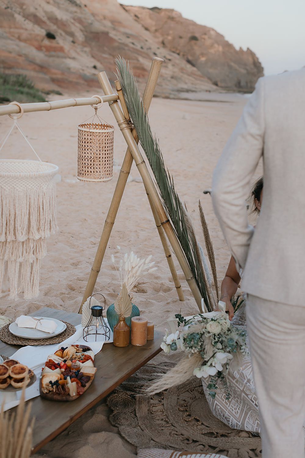 Beach Table Sweetheart Decor Praia da Luz Wedding OydinMei