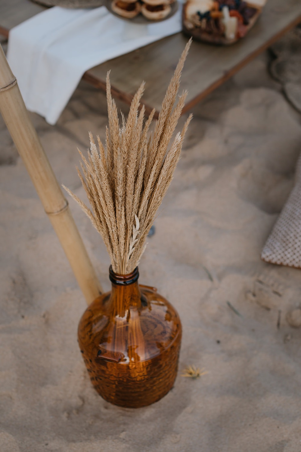 Dried Grass Flowers Decor Praia da Luz Wedding OydinMei