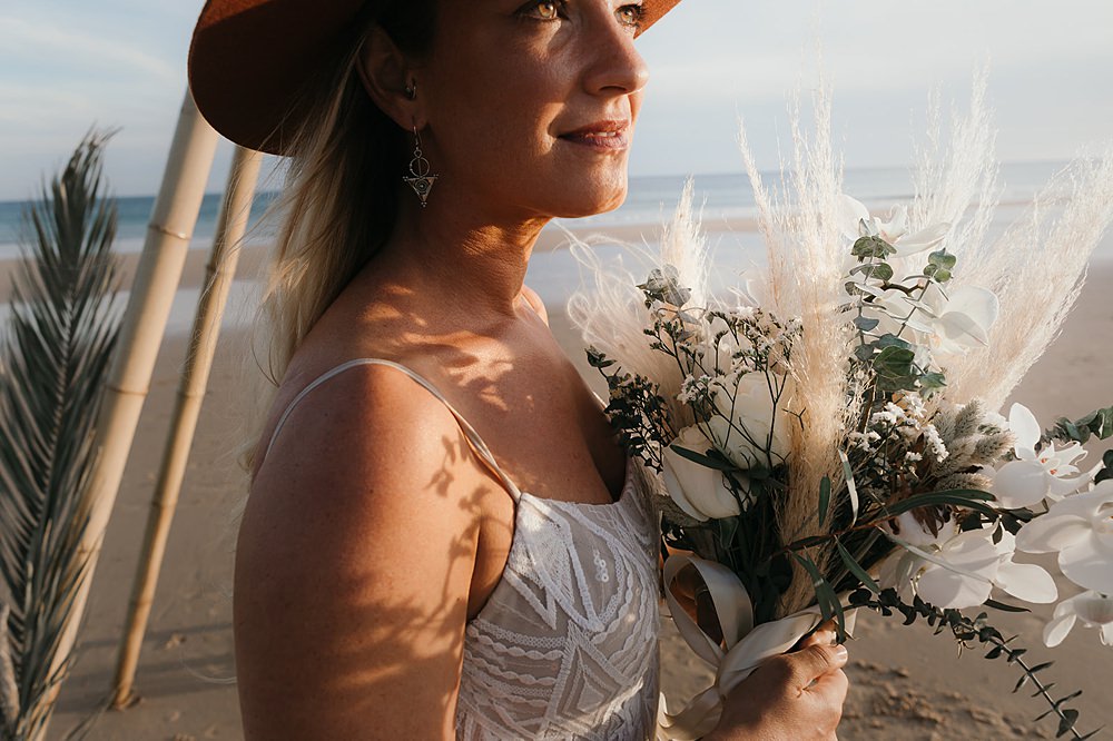 Bouquet Flowers Bride Bridal Pampas Grass White Orchid Praia da Luz Wedding OydinMei