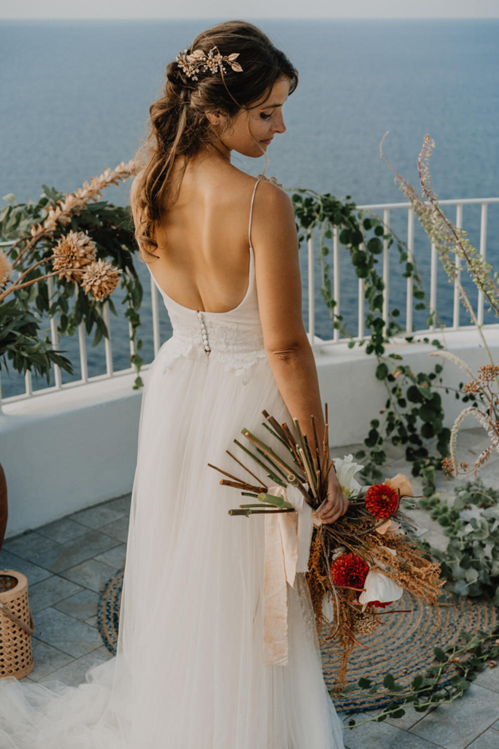 Dress Gown Bride Bridal Strap Tulle Skirt Salina Elopement Ideas Gianmarco Amico