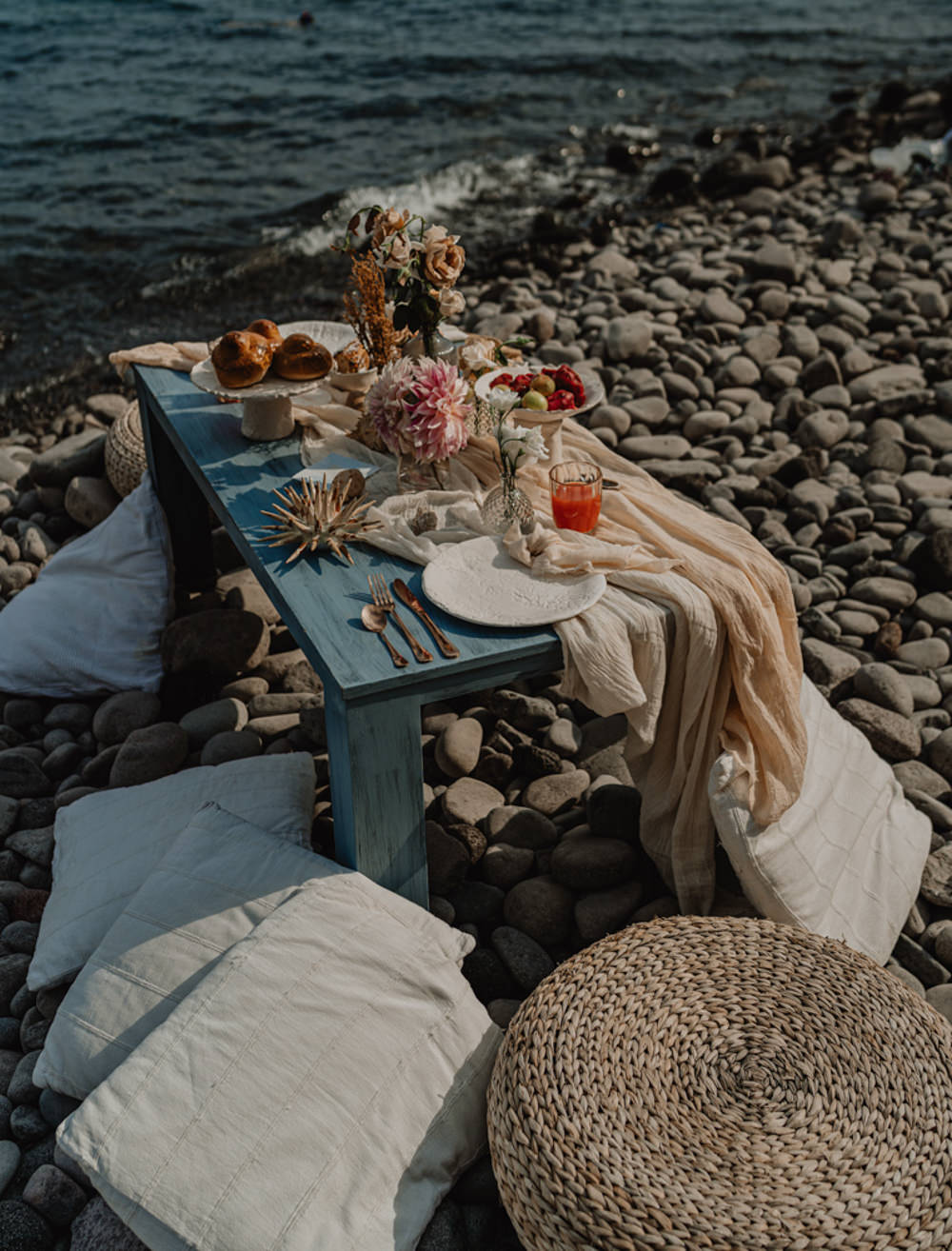 Beach Wedding Table Decor Flowers Salina Elopement Ideas Gianmarco Amico