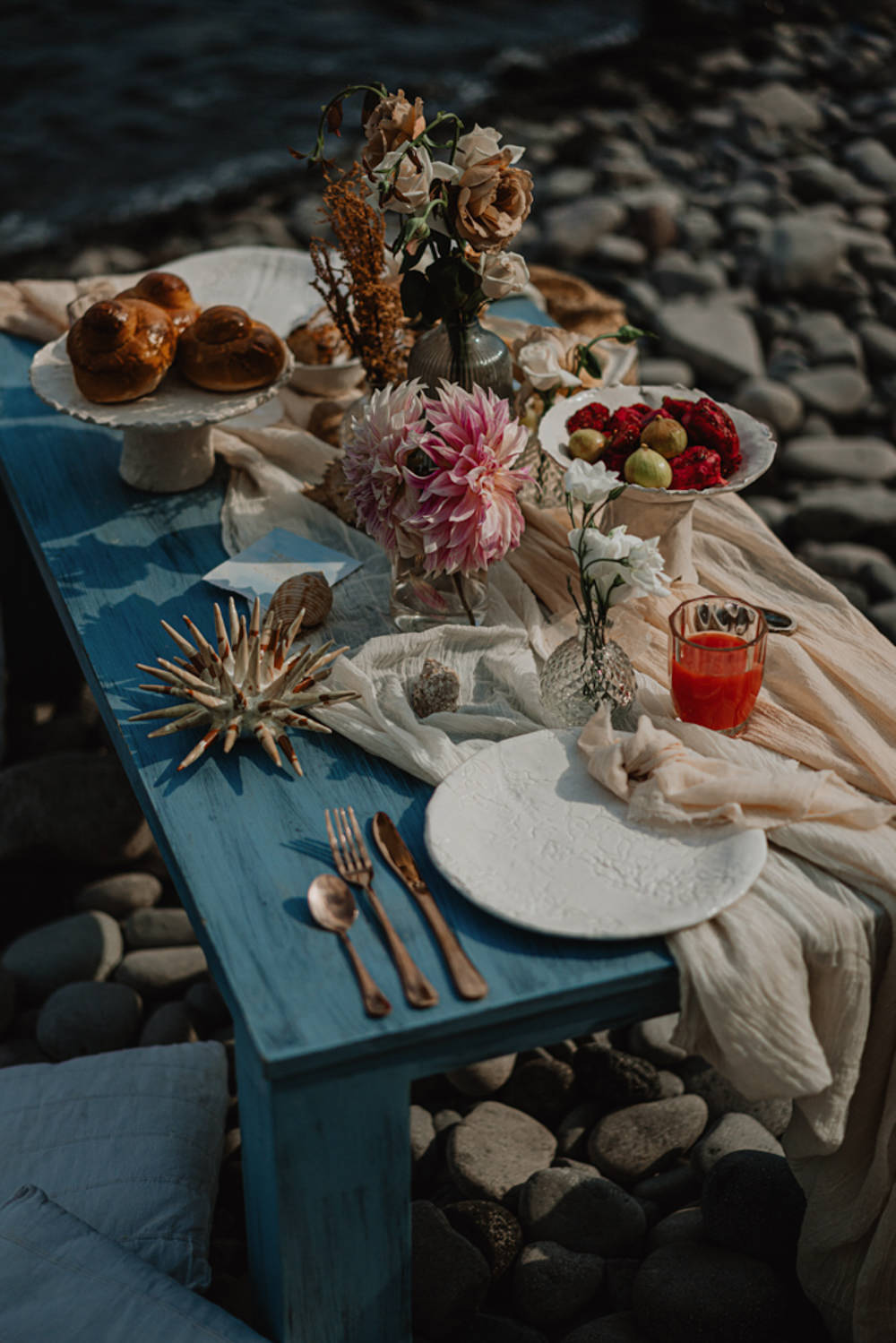 Beach Wedding Table Decor Flowers Salina Elopement Ideas Gianmarco Amico