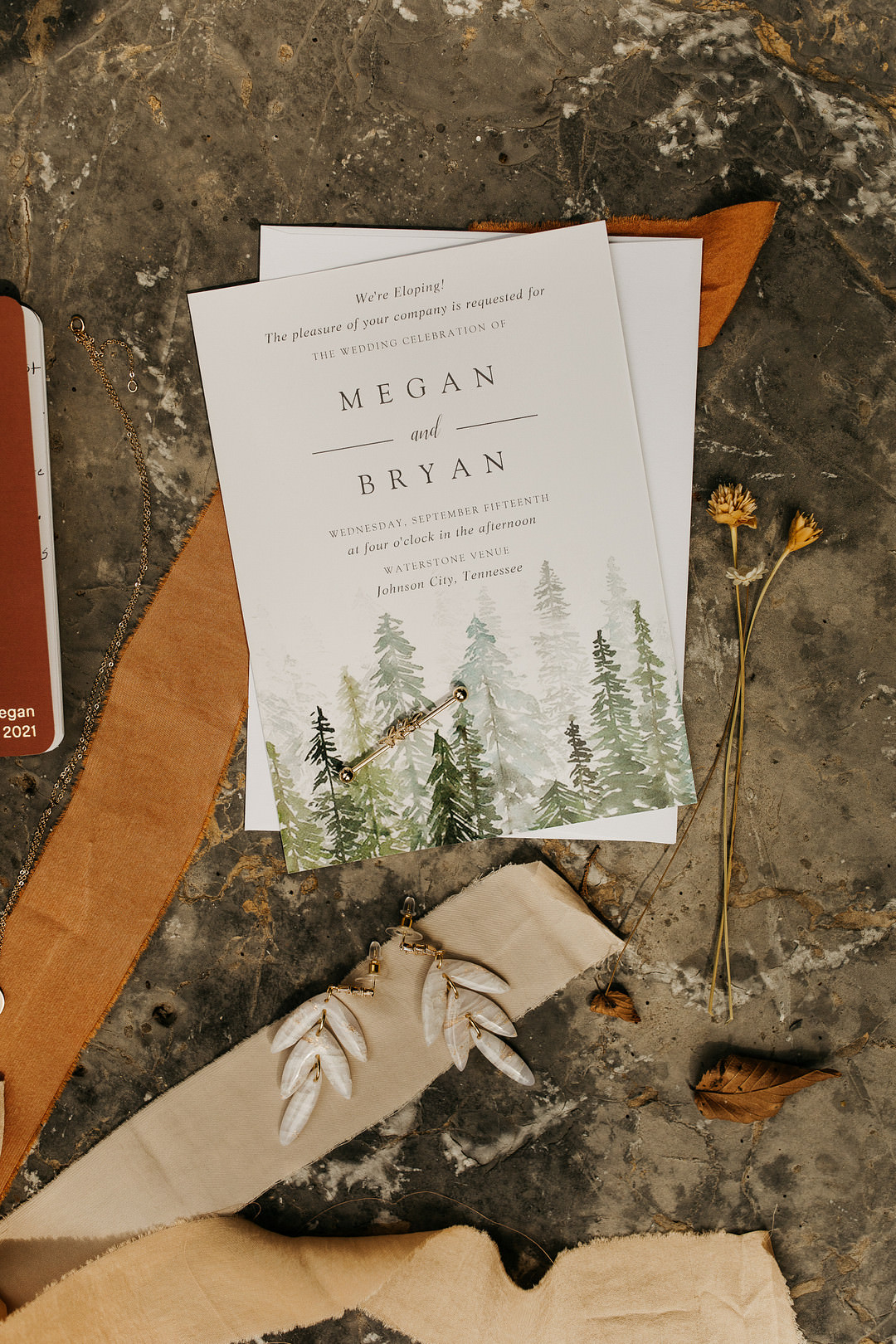 Tree Stationery Invite Tennessee Lake Wedding Eastlyn & Joshua