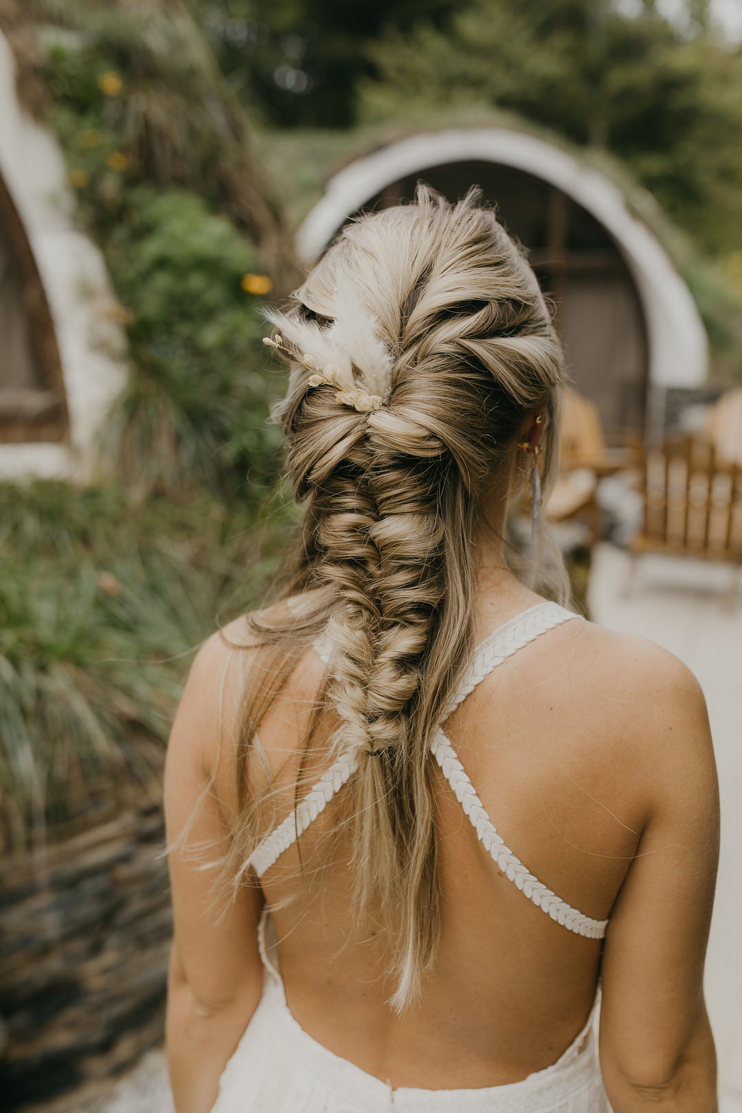 Bride Bridal Hairstyle Plait Braid Fishtail Tennessee Lake Wedding Eastlyn & Joshua