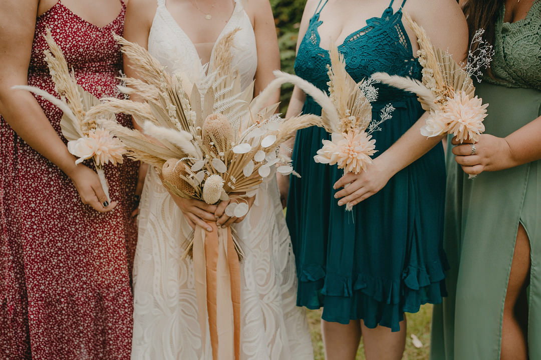 Pampas Grass Bouquet Flowers Dried Tennessee Lake Wedding Eastlyn & Joshua