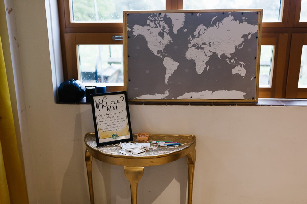 Travel Wedding Guest Book Map Emily + Katy Photography