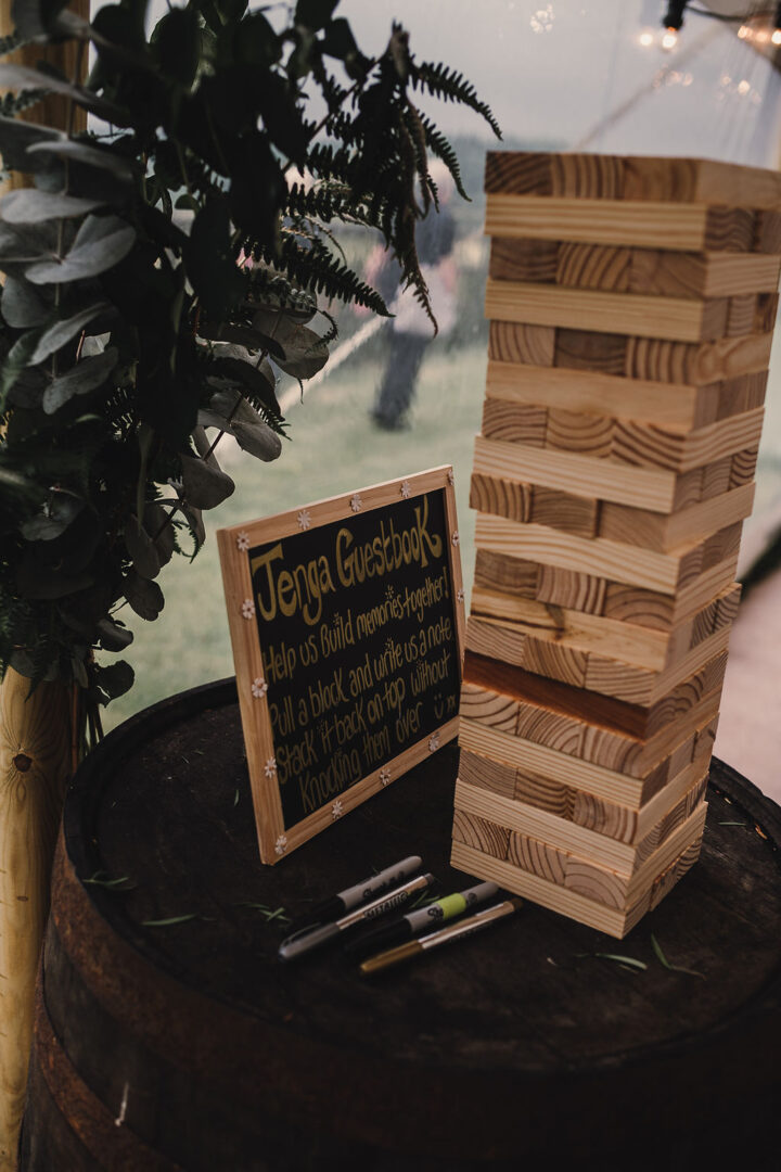 Wedding Guest Book Idea Jenga Jade Maguire Photography