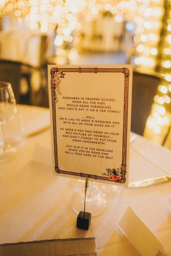 Wedding Guest Book Tea Towel Kate McCarthy Photography