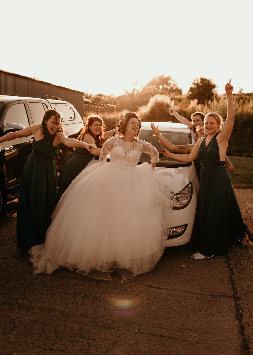 Dress Gown Bride Bridal Lace Long Sleeves Tulle Skirt West Midlands Barn Wedding Photos By Hash
