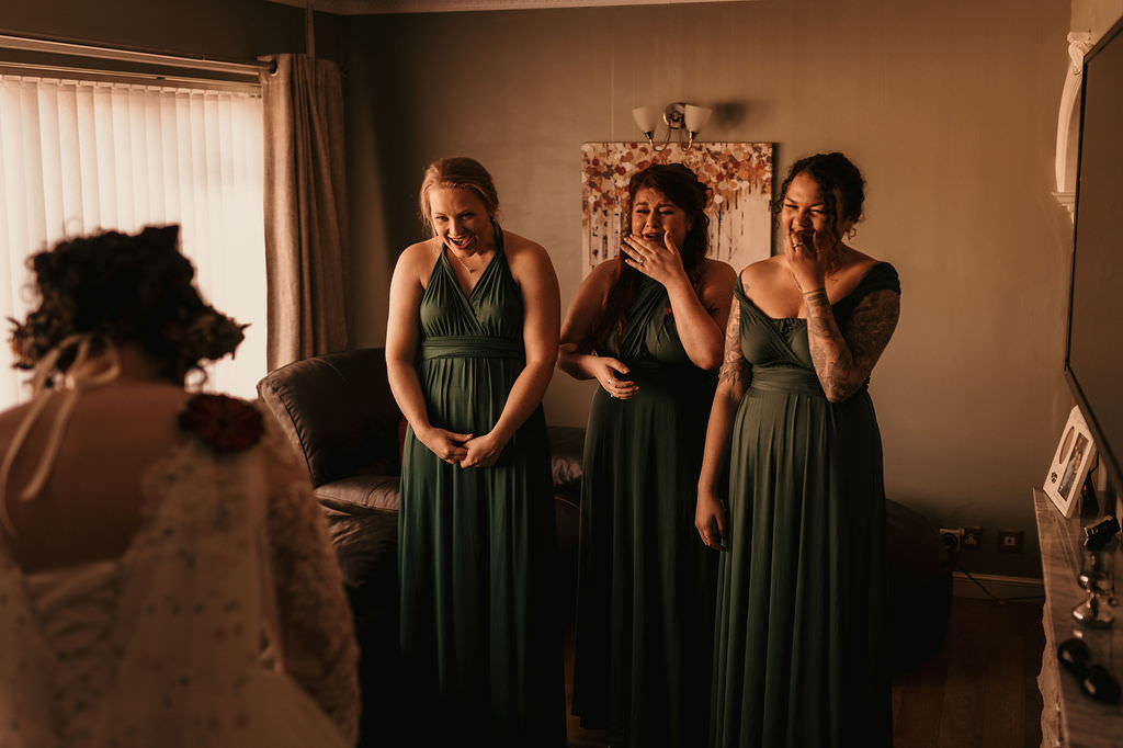 Long Green Bridesmaid Dresses West Midlands Barn Wedding Photos By Hash