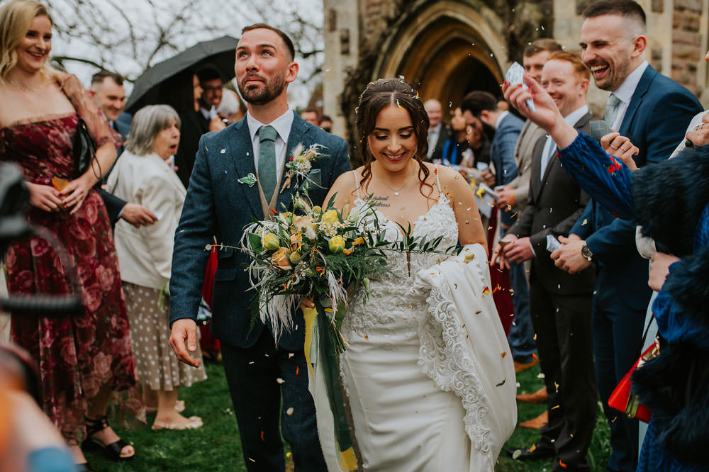 Confetti Throw Yellow Orange Wedding Bohemian Rose Photography