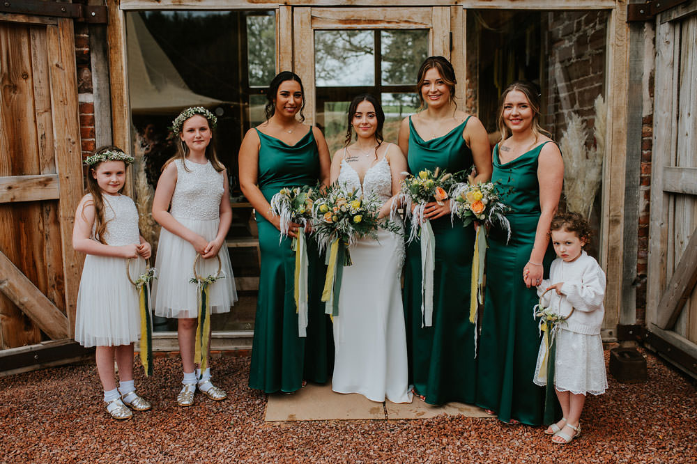 Emerald Green Bridesmaid Dresses Yellow Orange Wedding Bohemian Rose Photography