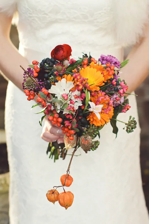 Autumn Wedding Flower Ideas GemmaWilliamsPhotography Chinese Lanterns