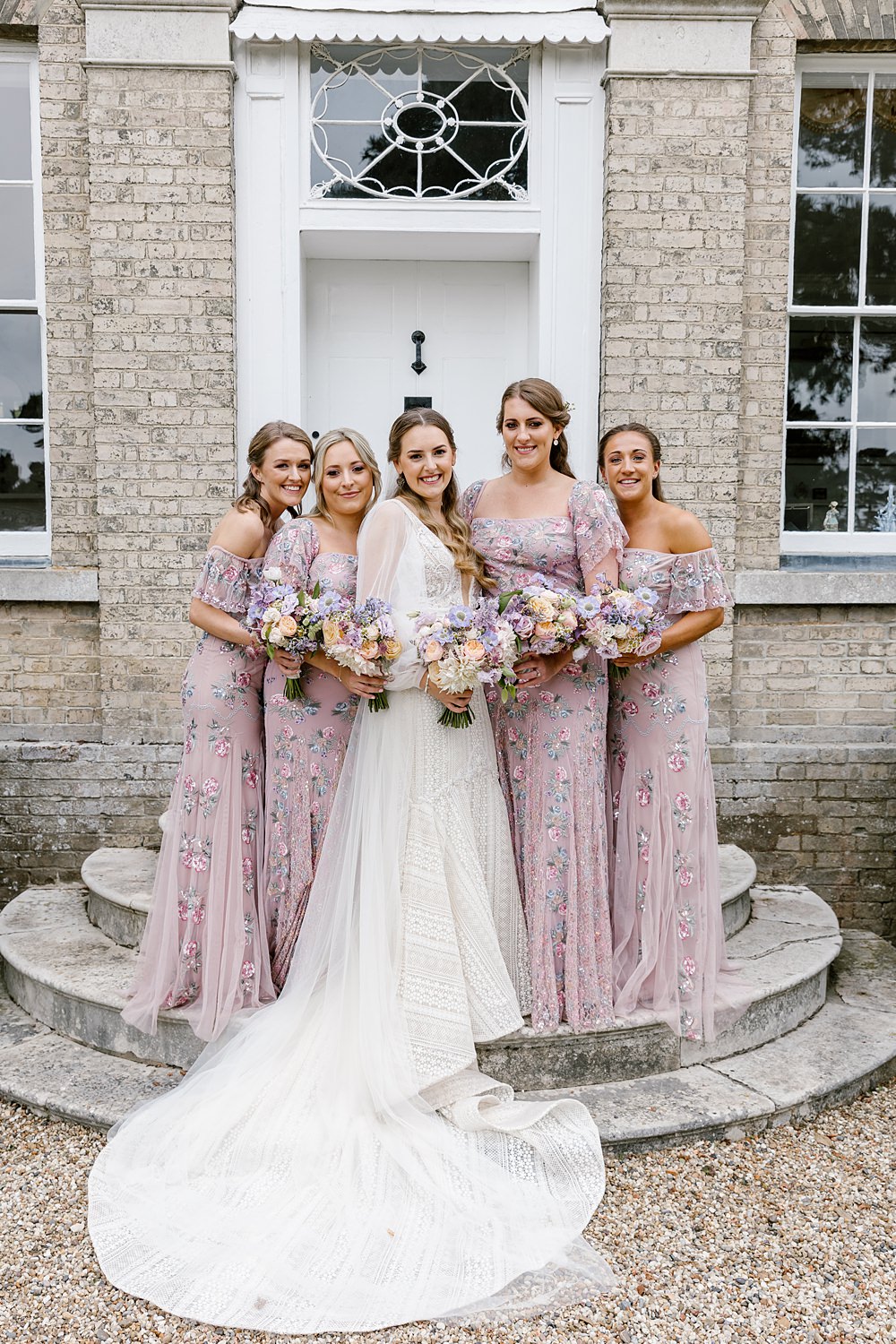 Bridesmaid Sequin Lilac Pink Dresses Barnston Lodge Wedding Katherine Ashdown Photography