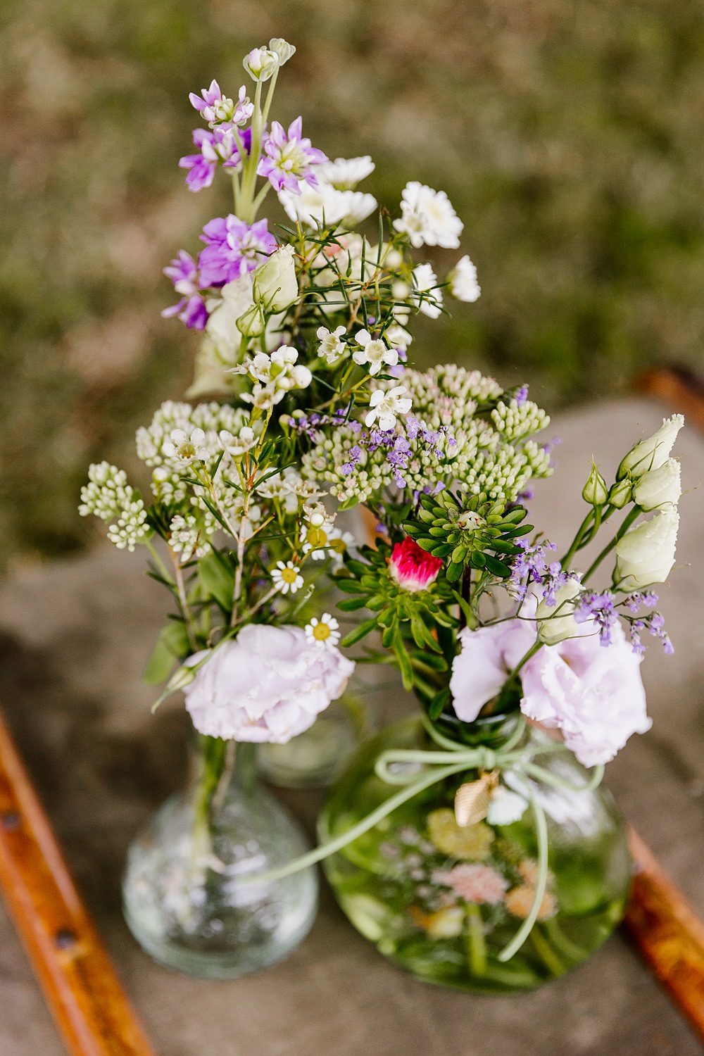 Flowers Bud Vase Fresia Wax Daisy Barnston Lodge Wedding Katherine Ashdown Photography