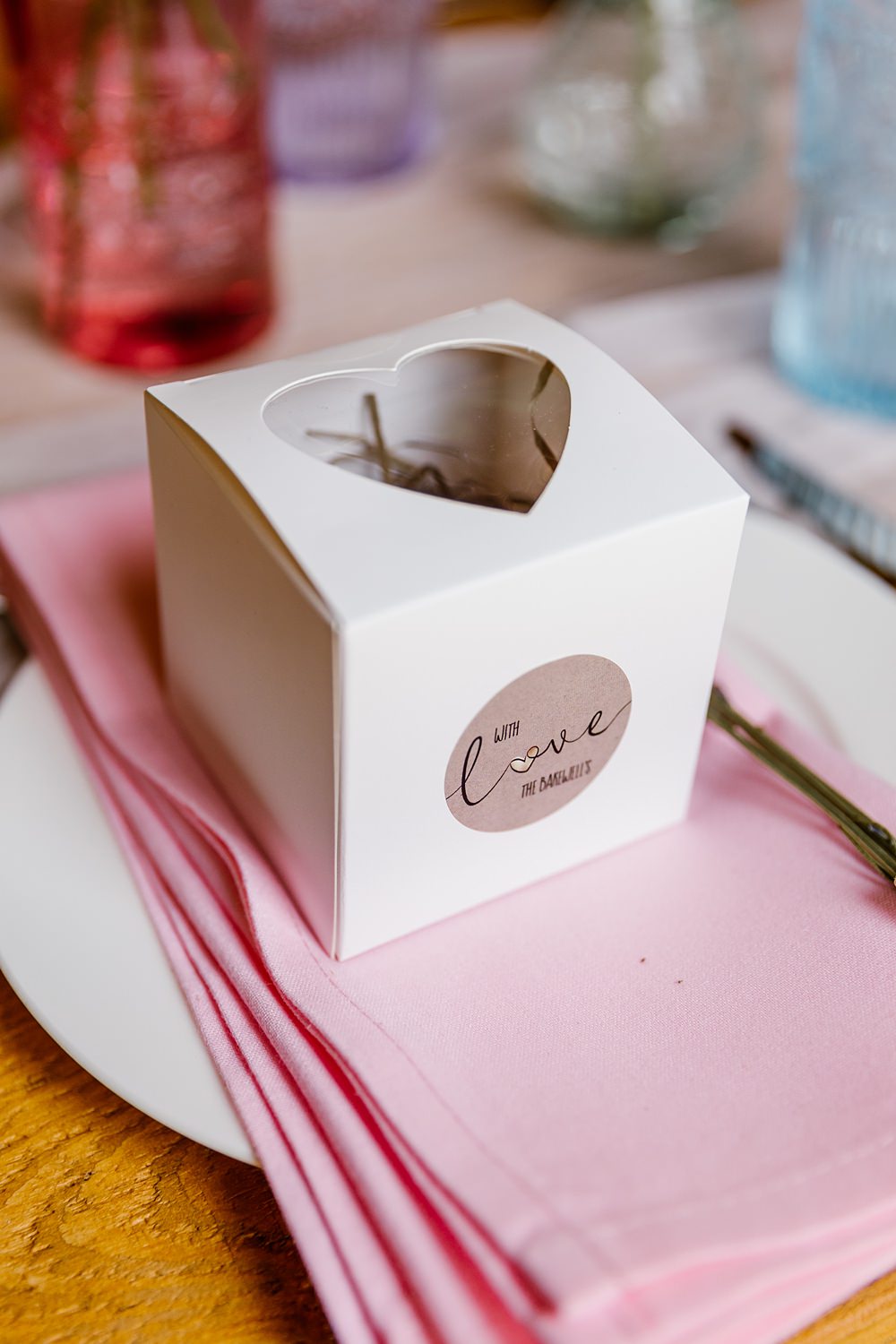 Heart Box Favour Barnston Lodge Wedding Katherine Ashdown Photography