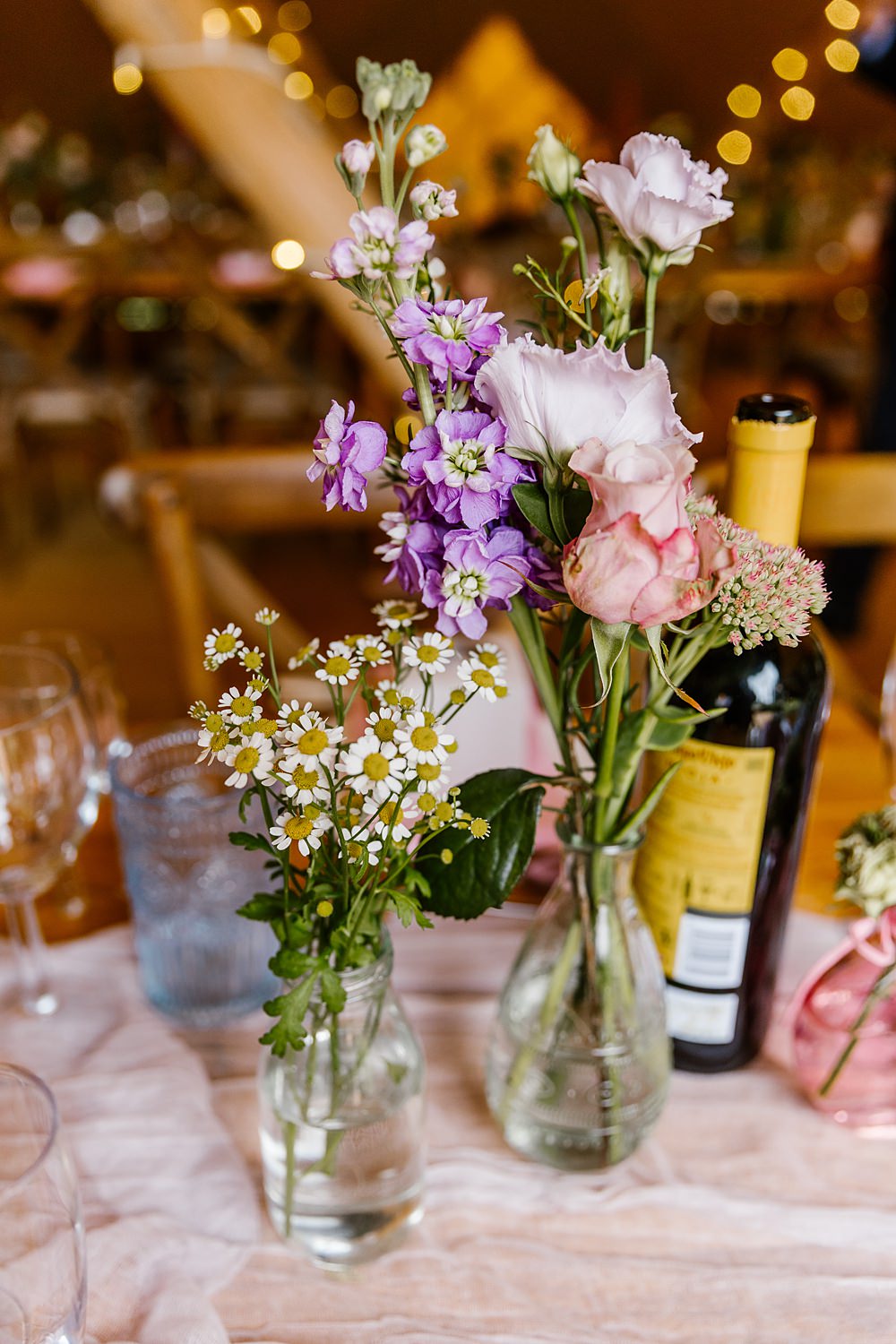 Flowers Bud Vase Fresia Wax Daisy Barnston Lodge Wedding Katherine Ashdown Photography