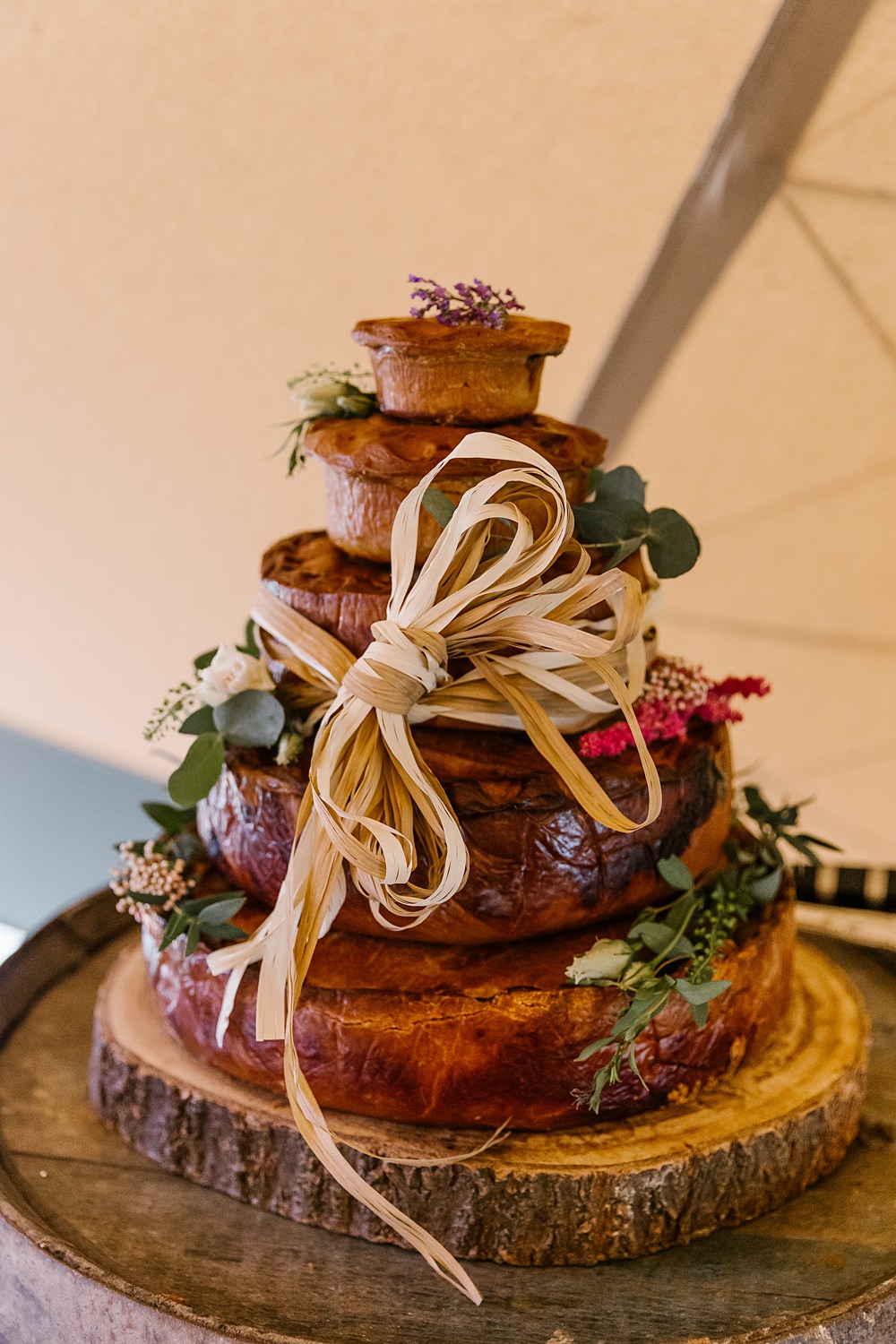 Pork Pie Cake Barnston Lodge Wedding Katherine Ashdown Photography