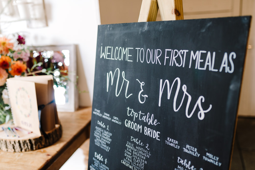 Blackboard Wedding Seating Plan Bashall Barn Wedding Rachel Kenyon Photography