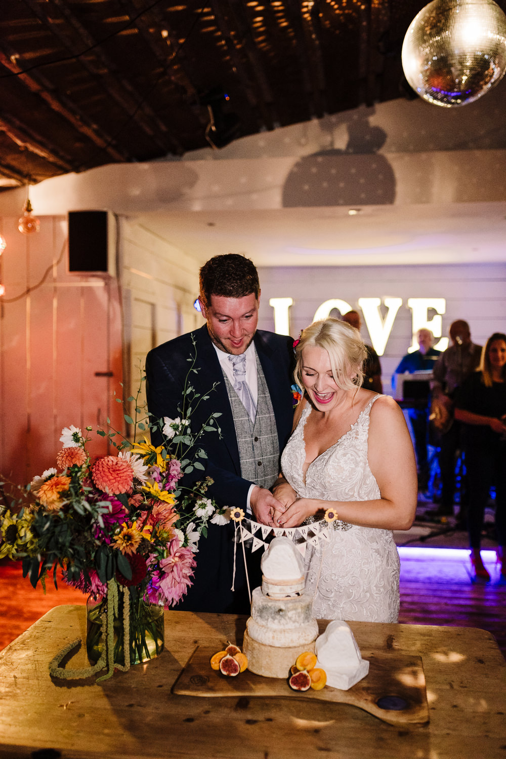 Cheese Tower Stack Cake Bashall Barn Wedding Rachel Kenyon Photography