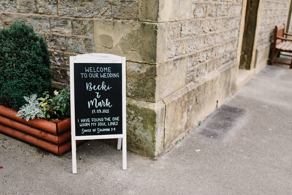 Wedding Blackboard Signage Bashall Barn Wedding Rachel Kenyon Photography