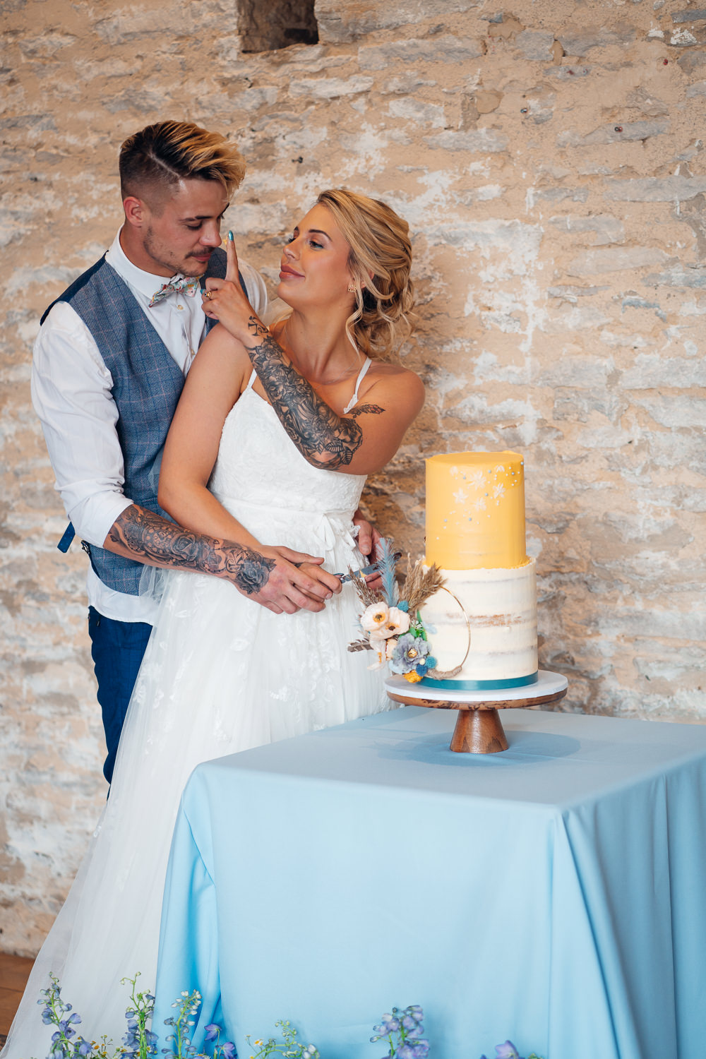 Blue Yellow Wedding Ideas EmilyCollettPhotography