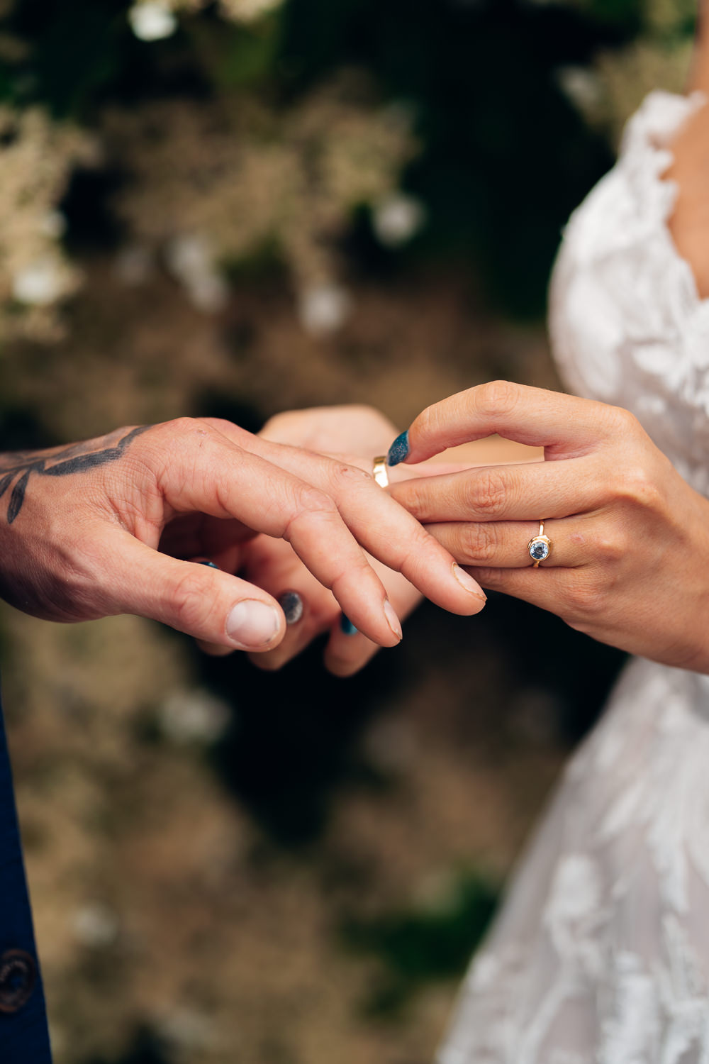 Rings Blue Yellow Wedding Ideas EmilyCollettPhotography