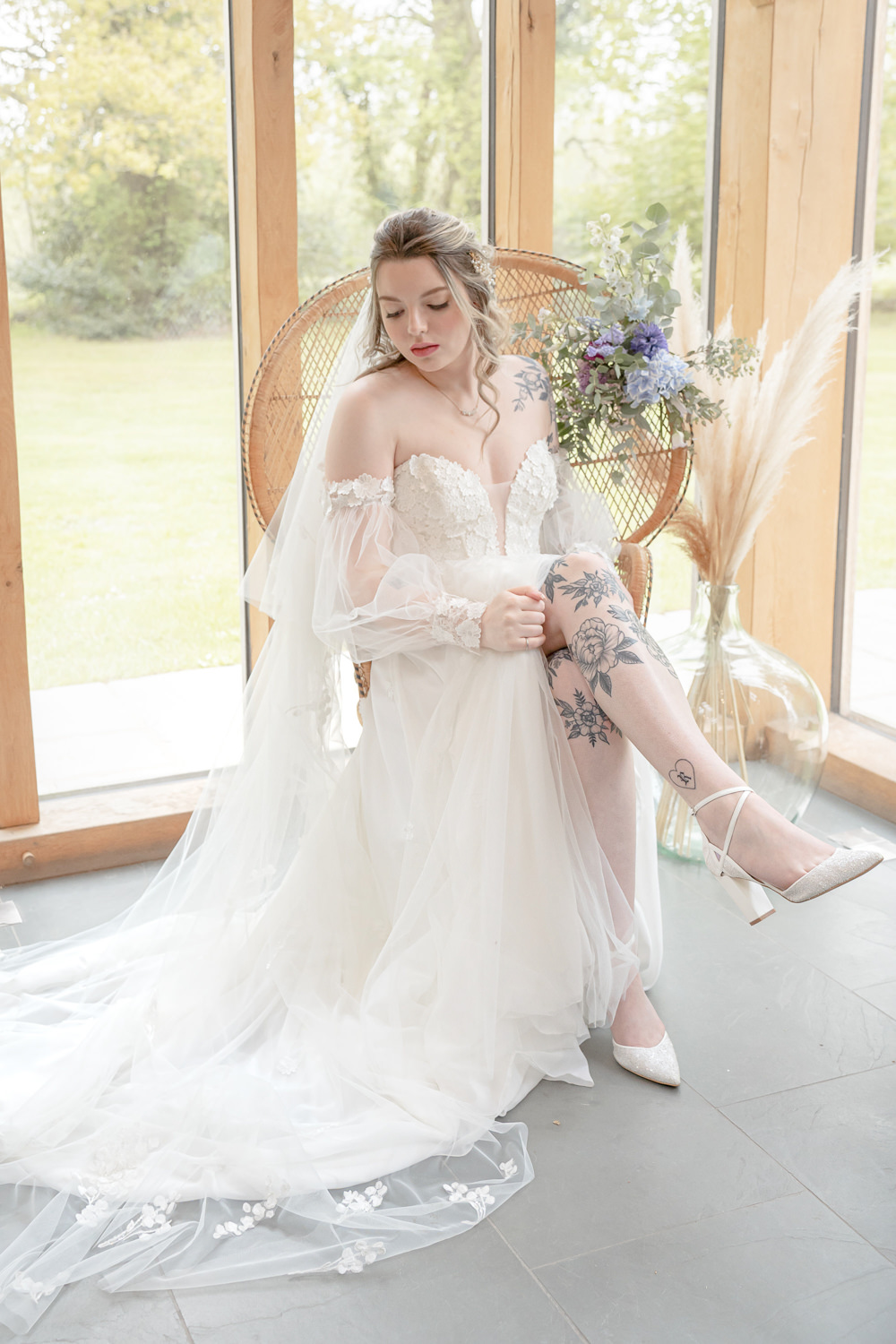 Dress Gown Bride Bridal Tulle Detachable Sleeves Boho Fairytale Wedding With Love Rose Photography