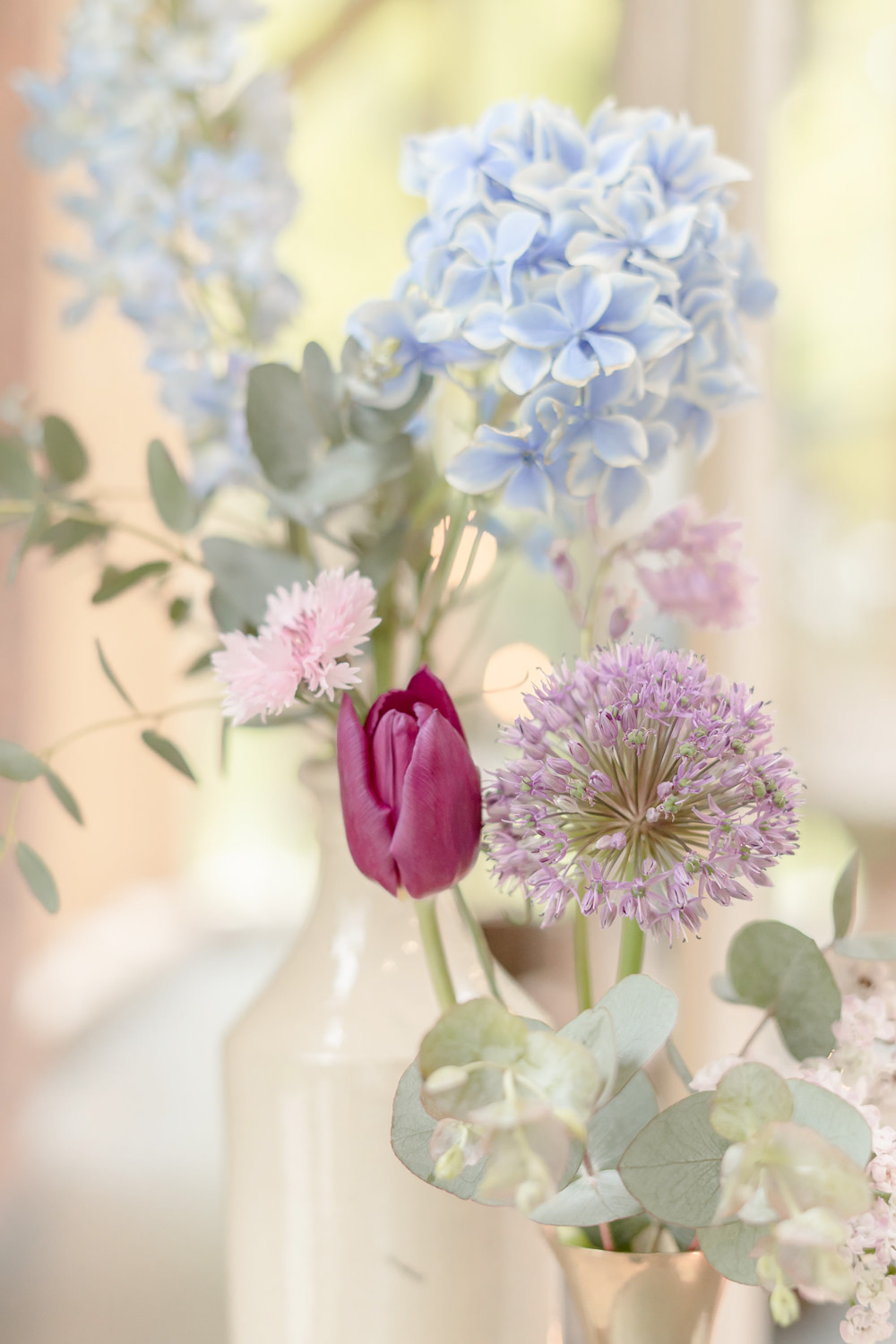 Bottle Flowers Spring Allium Tulip Boho Fairytale Wedding With Love Rose Photography