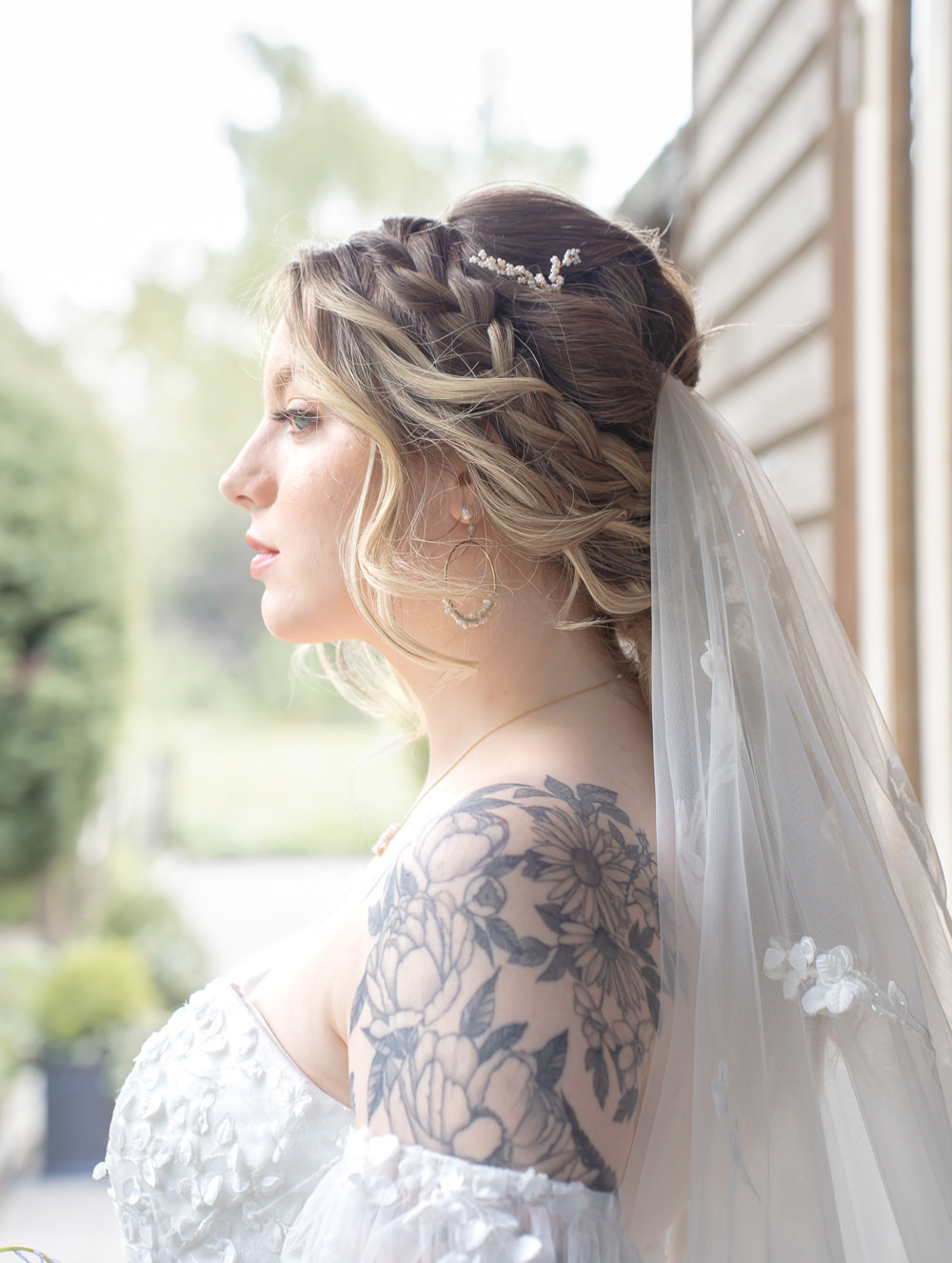 Bride Bridal Hairstyle Plait Braid Veil Accessory Boho Fairytale Wedding With Love Rose Photography