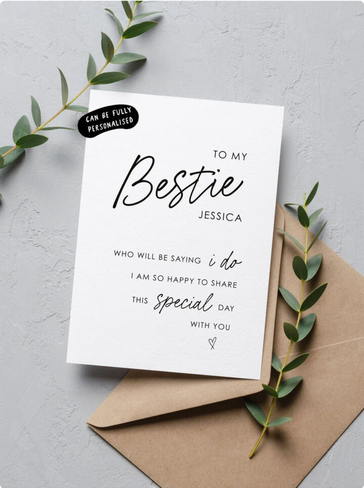 Bride-To-Be Wedding Card From Bridesmaid