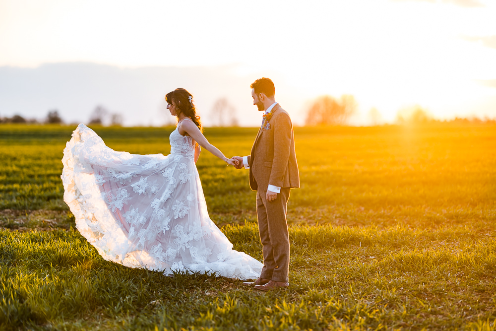 Dress Gown Bride Bridal Lace Madi Lane Colourful Wildflower Wedding Eve Dunlop Photography